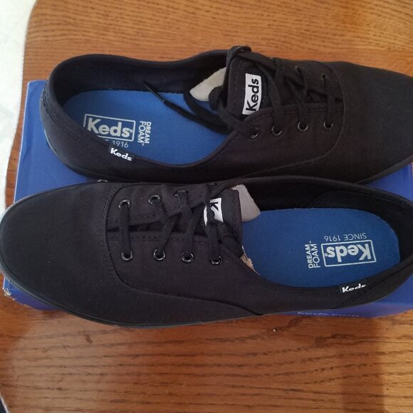 KEDS CHAMPION CANVAS SNEAKERSBLACK/BLACK| SIZE 9 XW (EXTRA WIDE) - Picture 4 of 8